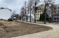Chodnik przy ulicy Kuklińskiego w trakcie remontu