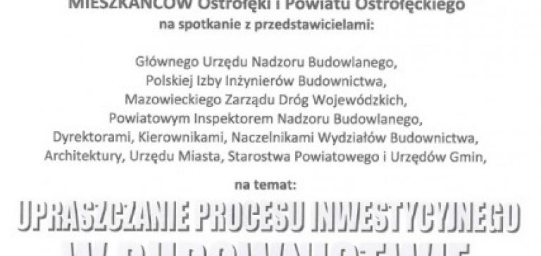 Upraszczanie procesu inwestycyjnego w budownictwie