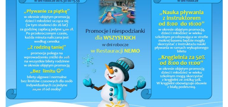 Aquapark zaprasza na drugi tydzień ferii