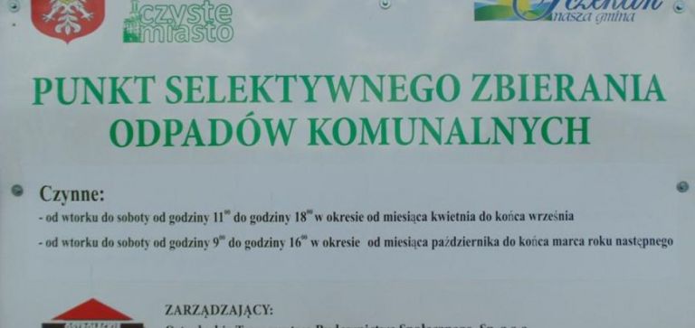 W Wielką Sobotę PSZOK czynny krócej