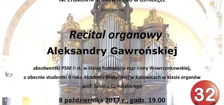 Koncert organowy Aleksandry Gawrońskiej