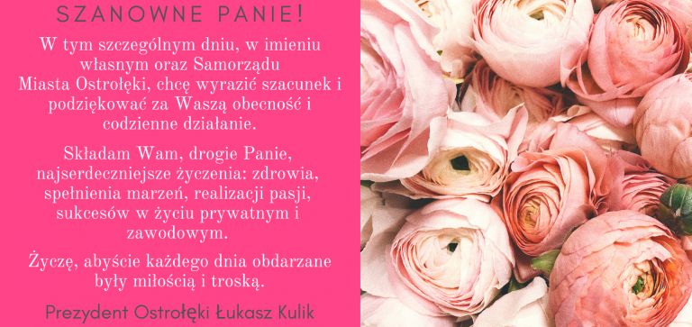Życzenia Prezydenta Ostrołęki z okazji Dnia Kobiet