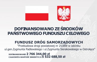 Przebudowa drogi powiatowej nr 2538W w odcinku ul. gen. Zygmunta Padlewskiego i ul. Zygmunta Sierakowskiego w Ostrołęce