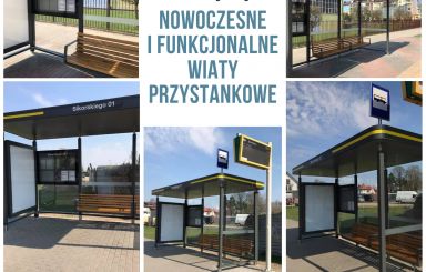 Ostrołęka z nowoczesnymi wiatami przystankowymi