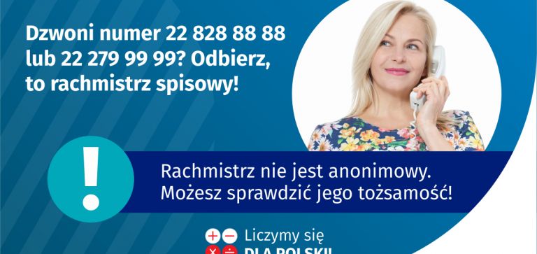 Dzwoni numer 22 828 88 88?  Odbierz, to rachmistrz spisowy!