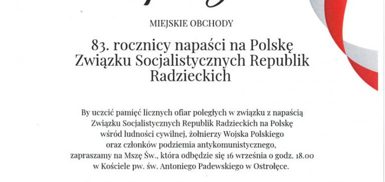 Obchody 83. rocznicy napaści ZSRR na Polskę