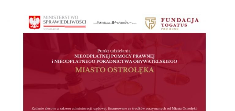 Nieodpłatna pomoc prawna i nieodpłatne poradnictwo obywatelskie na terenie Miasta Ostrołęki